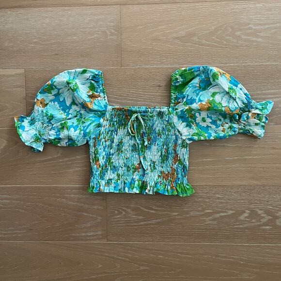 FAITHFULL THE BRAND Lenora Gardone Floral Linen Top Size 4 Small NEW - Picture 4 of 8